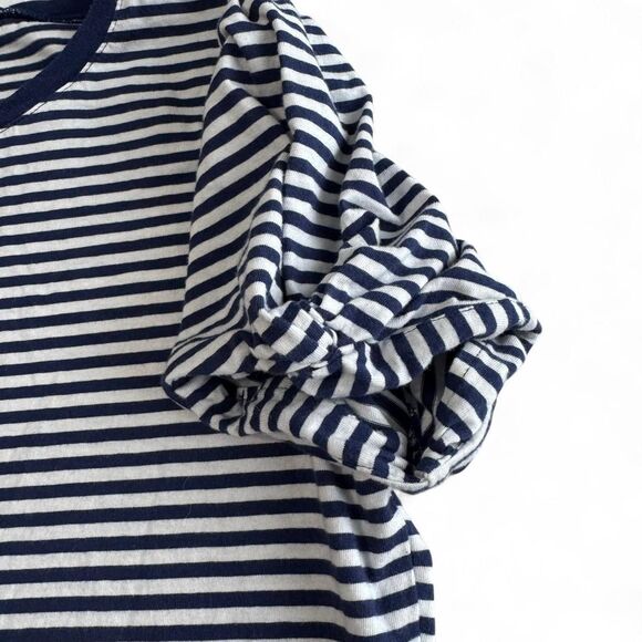 J.Crew striped t-shirt with feminine tie-sleeve detail | Woman's‎ Medium - Picture 2 of 6